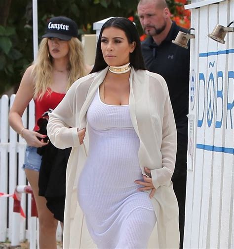 Ego Kim Kardashian Usa Vestido Branco Que Real A Barriga De Gr Vida