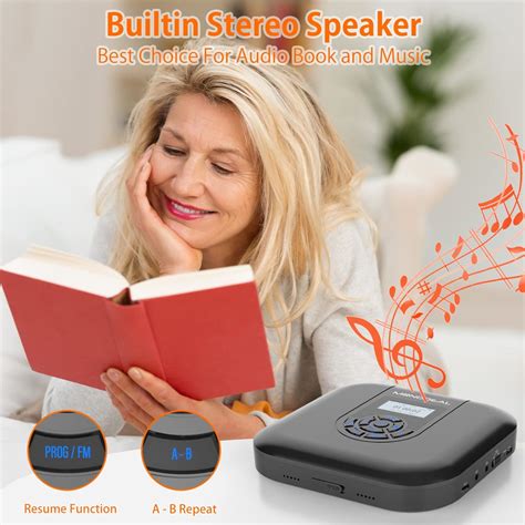 Cd Player Portable Monodeal Bluetooth Cd Player With Speakers And Fm