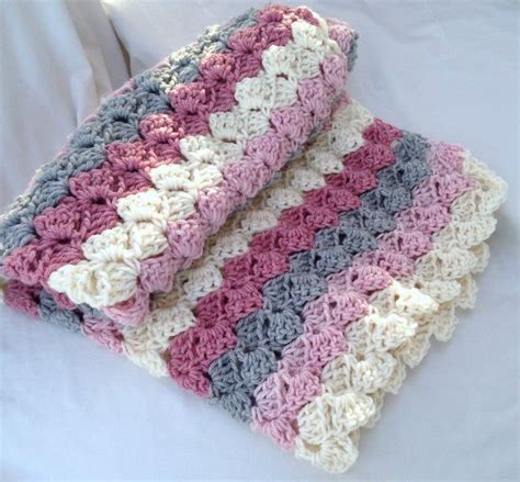 Baby Blanket Crochet Patternstepping Stones Textured Look Etsy