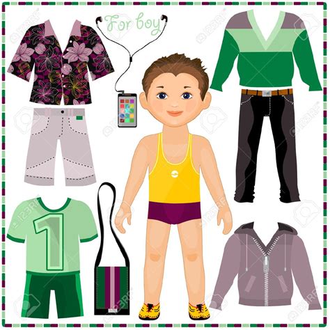Cut Out Boy Paper Doll Clothes Set Free Printable Papercraft Templates