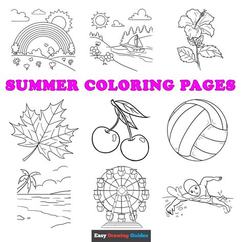 Summer Coloring Activity Sheets