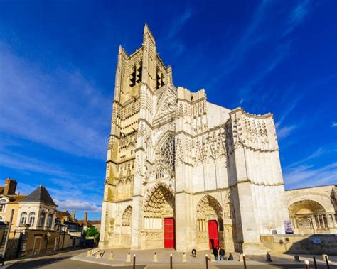 Cathedrale Saint Etienne In Auxerre Editorial Stock Photo Image Of