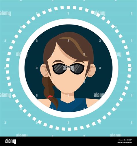 Character Girl Sunglasses Social Media Stock Vector Image And Art Alamy