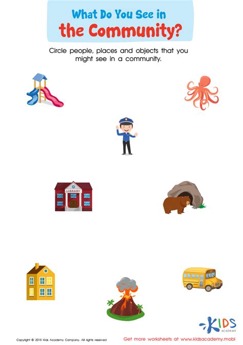 What Do You See In The Community Worksheet Free Printable Pdf For Kids