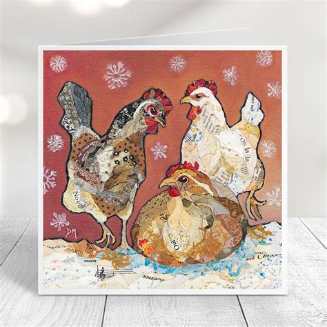 Three French Hens Christmas Card Pack Dawn Maciocia