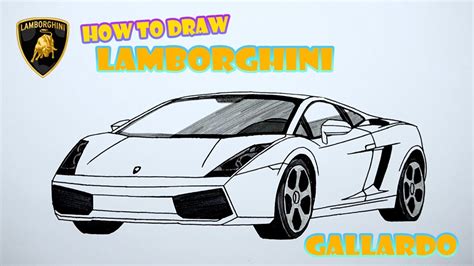 How To Draw A Car Lamborghini Gallardo Step By Step Youtube