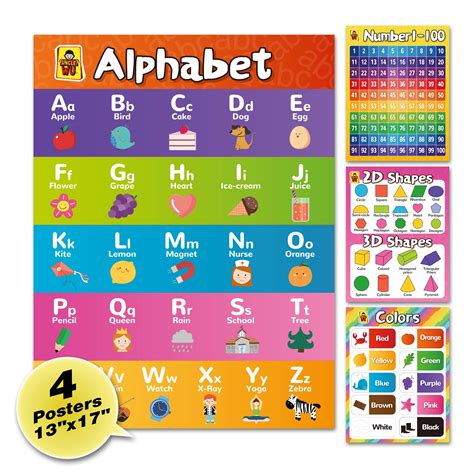 Buy 4 Pack Educational S For Kindergarten Homeschool Supplies Prek