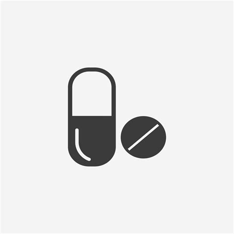 Pill Drug Pharmacy Capsule Vitamin Tablet Icon Vector Isolated