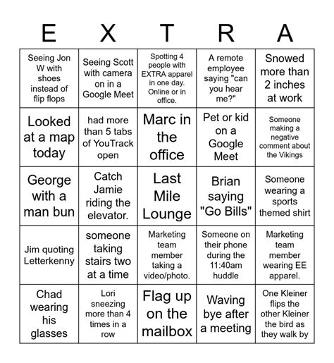 Extra Bingo Card