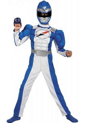 Kids And Baby Power Ranger Blue Costume Muscle Child Costume Large