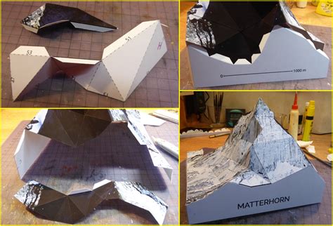 Matterhorn Papercraft Mountains Construction Reports Kartonbaude