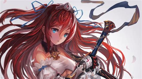 Anime Girls Sword Redhead Wallpaper Anime Wallpaper