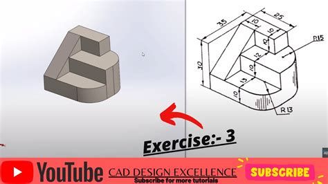 Solidworks Practice Exercises For Beginners Solidworks 3d Cad