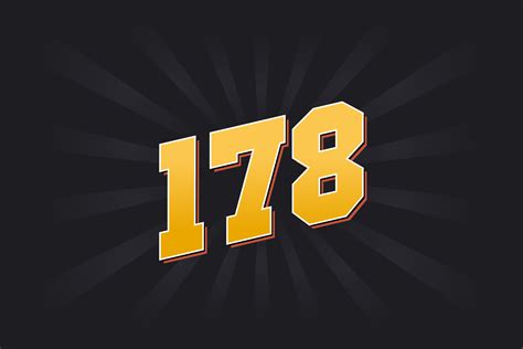 Number 178 Vector Font Alphabet Yellow 178 Number With Black