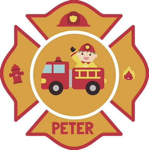 Personalised Kids Firefighter Wall Sticker Tenstickers