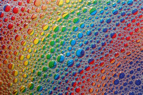 Rainbow Bubbles Digital Abstract Rainbow Water Bubbles Hd
