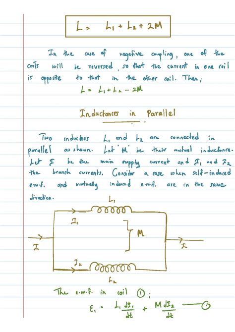 Lecture Notes In Physics Inductors In Series And Parallel