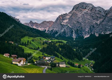 Small Alpine Villages In Dolomites Stock Photo By ©naddnipryanskyi