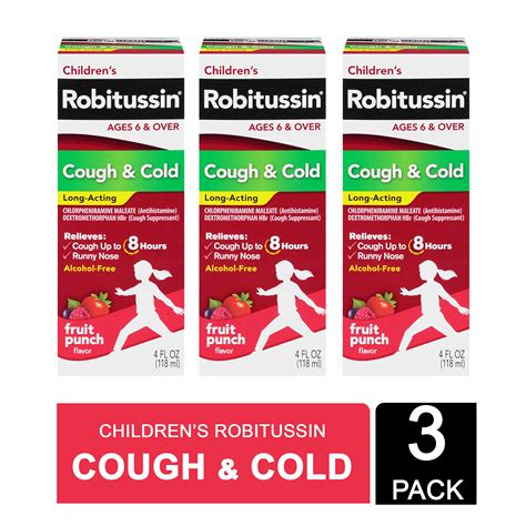 Childrens Robitussin Long Acting Cough And Cold Medicine For Kids