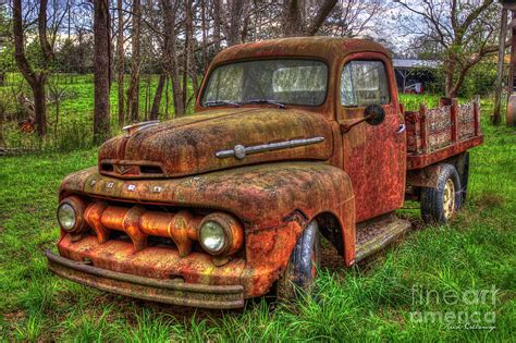 Rusty Gold 1951 Ford Flatbed Pickup Truck Art Photograph By Reid