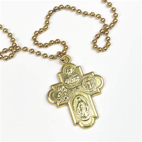 4 way scapular medal necklace roman catholic gear