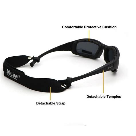 Daisy C5 Polarized Goggles Military Sunglasses 4 Lens Kit Desert Storm War Game Tactical Glasses