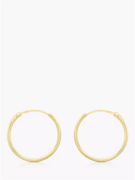 Ibb 9ct Gold Hoop Earrings Gold At John Lewis And Partners
