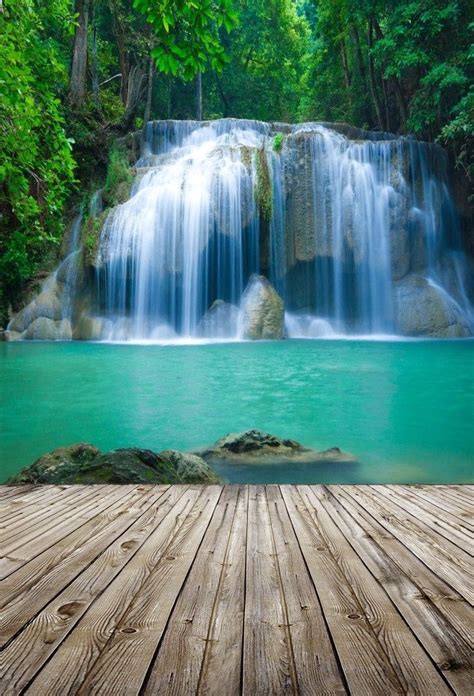 3d Waterfall Wallpaper Wonderful Tropical Waterfall Jungle Green
