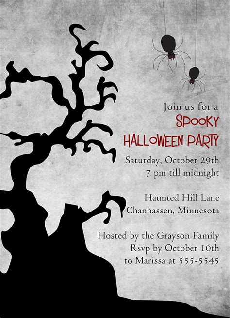 spooky halloween party invitations