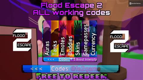 flood escape 2 all currently working codes in february 2021 youtube