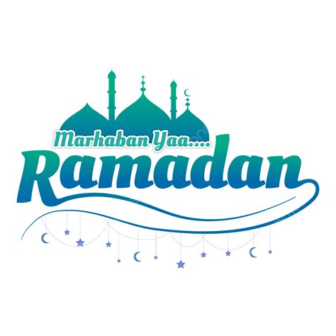 Marhaban Ya Ramadan Typography Crescent Stars Hanging Object Ramadan
