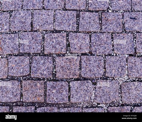 Gray Cobblestone Tiled Sidewalk Pavement Background Texture Stock