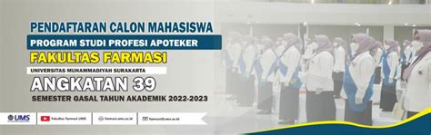 Pendaftaran Prodi Profesi Apoteker Angkatan DIBUKA Faculty Of Pharmacy