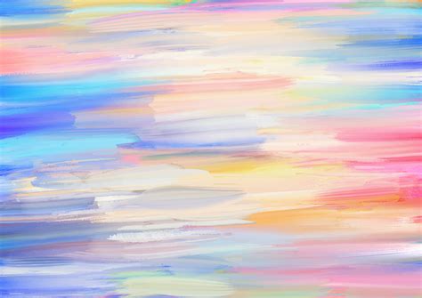 Pastel Coloured Hand Painted Background With An Abstract Oil Painting