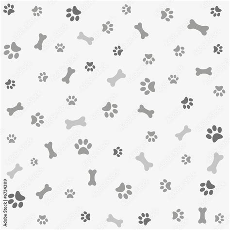 Background With Dog Paw Print And Bone Vector De Stock Adobe Stock