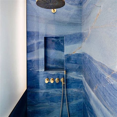 Blue Marble Stone Bathroom Splashback Interiors By Color