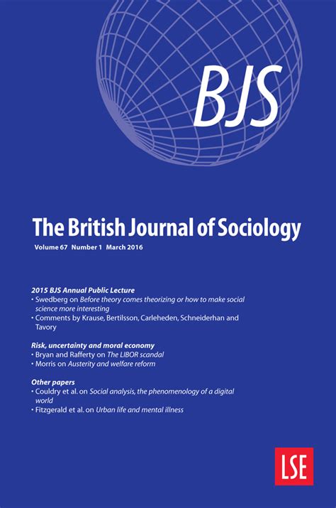 The British Journal Of Sociology Vol 67 No 1