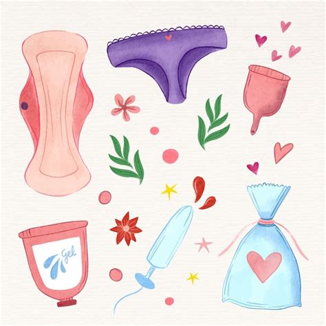 Free Vector Set Of Different Feminine Hygiene Products