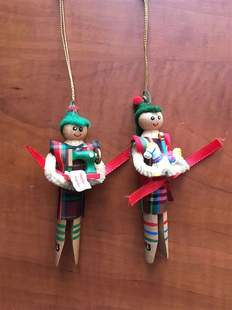 1993 Clothespin Elf Christmas Ornament From One Purchased At A Craft Fair Christmas