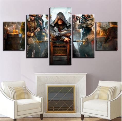 Assassin Creed 4 Gaming 5 Panel Canvas Art Wall Decor Canvas Storm