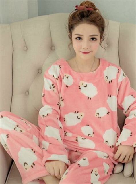 Litter Sheep Pyjamas Sets Thick Warm Coral Velvet Suit Velvet Suit Spring Outfits Casual
