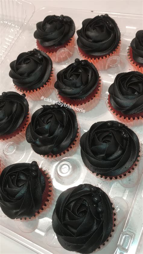 Black Rosettes Red Velvet Cupcakes Halloween Wedding Cakes Halloween Cakes 50th Birthday Cake