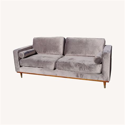 Mid Century Modern Velvet Sofa Aptdeco