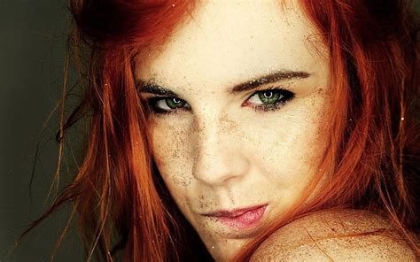 Hd Wallpaper Eyes Freckles Gingers Lips Redhead Sand Women
