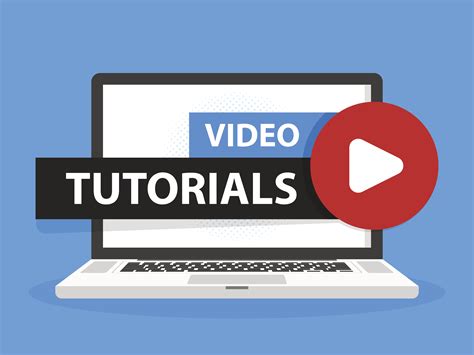 Online video tutorials education button in Laptop notebook computer screen. Play lesson concept ...