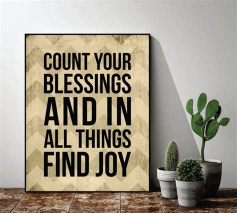 Count Your Blessings And In All Things Find Joy Printed Wood