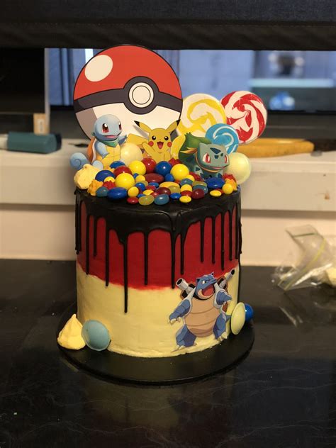 Pokemon Drip Cake Homemade Birthday Cakes Novelty Birthday Cakes