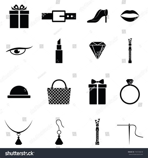 Fashion Icon Set Stock Vector Royalty Free 744730618 Shutterstock