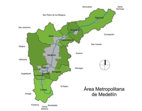 Mapa De Medellin Area Metropolitana