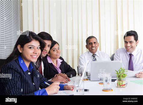 Indian Business People Meeting In Office Stock Photo Alamy